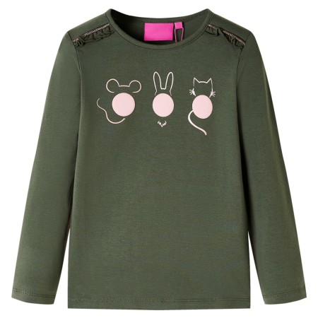Kinder Langarmshirt in Khaki, Größe 92. von vidaXL, Kinder-T-Shirts - Ref: Foro24-13769, Preis: 8,54 €, Rabatt: %