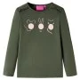 Kinder Langarmshirt in Khaki, Größe 92. von vidaXL, Kinder-T-Shirts - Ref: Foro24-13769, Preis: 8,45 €, Rabatt: %