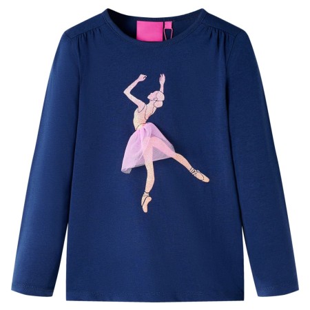 Kinder Langarmshirt in Marineblau, Größe 140. von vidaXL, Kinder-T-Shirts - Ref: Foro24-14003, Preis: 8,66 €, Rabatt: %