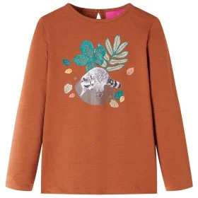 Camiseta infantil de manga larga color coñac 116 by vidaXL, Kids T-shirts - Ref: Foro24-14171, Price: 8,72 €, Discount: %