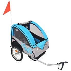 Remolque para bicicletas gris y azul 30 kg de vidaXL, Remolques para bicicletas - Ref: Foro24-91373, Precio: 194,75 €, Descue...