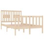Estructura de cama madera maciza 120x190 cm