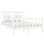 Estructura de cama de madera maciza blanca 140x190 cm