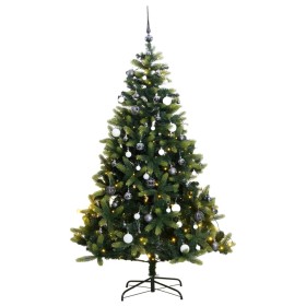 Árbol de Navidad artificial con bisagras 150 LED y bolas 150 cm