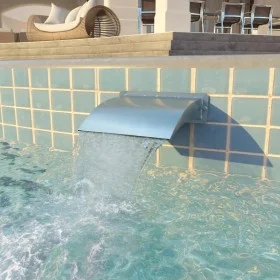 Fuente de piscina de acero inoxidable plateada 30x9x26 cm de vidaXL, Fuentes y cascadas - Ref: Foro24-43691, Precio: 67,93 €,...