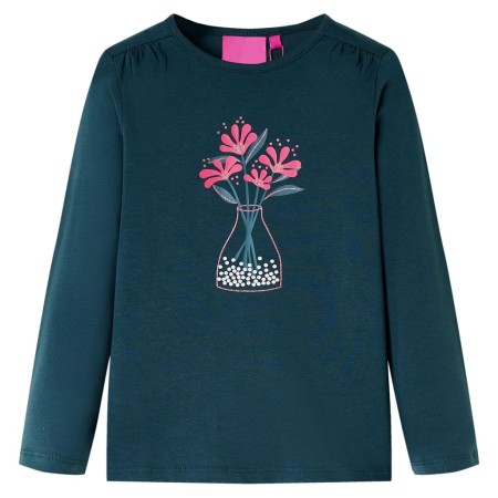 Langärmeliges dunkelgrünes Kinder-T-Shirt in Größe 128. von vidaXL, Kinder-T-Shirts - Ref: Foro24-13982, Preis: 8,94 €, Rabat...