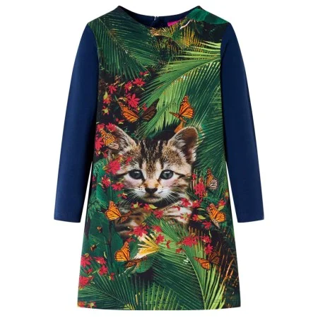 Vestido infantil de manga larga azul marino 92 de vidaXL, Vestidos de niños - Ref: Foro24-14927, Precio: 13,38 €, Descuento: %