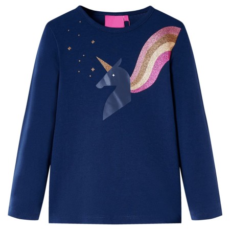 Kinder Langarmshirt in Marineblau, Größe 92. von vidaXL, Kinder-T-Shirts - Ref: Foro24-14289, Preis: 8,94 €, Rabatt: %