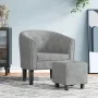 Sillón con taburete terciopelo gris claro by vidaXL, Armchairs - Ref: Foro24-356477, Price: 150,57 €, Discount: %
