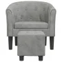 Sillón con taburete terciopelo gris claro by vidaXL, Armchairs - Ref: Foro24-356477, Price: 150,57 €, Discount: %