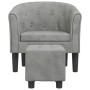 Sillón con taburete terciopelo gris claro by vidaXL, Armchairs - Ref: Foro24-356477, Price: 152,81 €, Discount: %