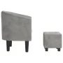 Sillón con taburete terciopelo gris claro by vidaXL, Armchairs - Ref: Foro24-356477, Price: 150,57 €, Discount: %