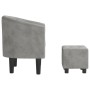 Sillón con taburete terciopelo gris claro by vidaXL, Armchairs - Ref: Foro24-356477, Price: 152,81 €, Discount: %
