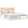 Estructura de cama de matrimonio madera maciza 135x190 cm