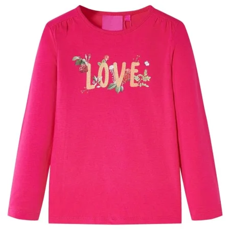 Langärmeliges Kinder-T-Shirt in leuchtendem Rosa, Größe 92. von vidaXL, Kinder-T-Shirts - Ref: Foro24-13729, Preis: 8,45 €, R...