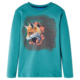 Camiseta infantil de manga larga aguamarina oscuro 128 by vidaXL, Kids T-shirts - Ref: Foro24-13357, Price: 9,66 €, Discount: %