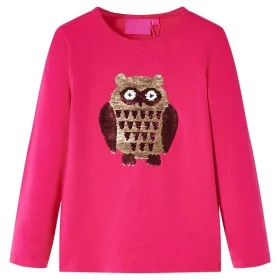 Langärmeliges Kinder-T-Shirt in leuchtendem Rosa, Größe 128. von vidaXL, Kinder-T-Shirts - Ref: Foro24-13797, Preis: 8,92 €, ...