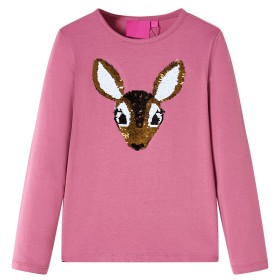 Langärmeliges Kinder-T-Shirt mit Himbeer-Pferdedruck, Größe 128. von vidaXL, Kinder-T-Shirts - Ref: Foro24-14192, Preis: 12,7...