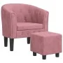 Sessel mit rosa Samt-Hocker von vidaXL, Sessel - Ref: Foro24-356482, Preis: 215,38 €, Rabatt: %