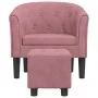 Sessel mit rosa Samt-Hocker von vidaXL, Sessel - Ref: Foro24-356482, Preis: 215,38 €, Rabatt: %