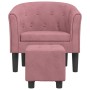 Sillón con taburete terciopelo rosa by vidaXL, Armchairs - Ref: Foro24-356482, Price: 207,68 €, Discount: %