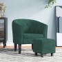 Sessel mit dunkelgrünem Samt-Hocker von vidaXL, Sessel - Ref: Foro24-356480, Preis: 195,00 €, Rabatt: %