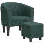 Sessel mit dunkelgrünem Samt-Hocker von vidaXL, Sessel - Ref: Foro24-356480, Preis: 200,79 €, Rabatt: %
