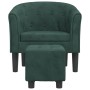 Sessel mit dunkelgrünem Samt-Hocker von vidaXL, Sessel - Ref: Foro24-356480, Preis: 195,00 €, Rabatt: %