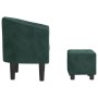 Sessel mit dunkelgrünem Samt-Hocker von vidaXL, Sessel - Ref: Foro24-356480, Preis: 195,00 €, Rabatt: %