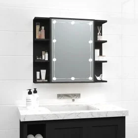 Möbel mit Spiegel und LED in Schwarz 70x16,5x60 cm von vidaXL, Badezimmerwaschtische - Ref: Foro24-833536, Preis: 74,17 €, Ra...