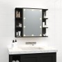 Möbel mit Spiegel und LED in Schwarz 70x16,5x60 cm von vidaXL, Badezimmerwaschtische - Ref: Foro24-833536, Preis: 75,33 €, Ra...