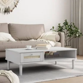 Mesa de centro SENJA aspecto ratán madera blanco 100x55x33 cm by vidaXL, Coffee table - Ref: Foro24-358047, Price: 70,82 €, D...