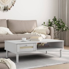Mesa de centro SENJA aspecto ratán madera blanco 100x55x33 cm by vidaXL, Coffee table - Ref: Foro24-358047, Price: 71,56 €, D...