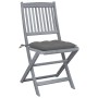Folding garden chairs 4 pcs cushions solid acacia wood by vidaXL, Garden chairs - Ref: Foro24-3064579, Price: 202,74 €, Disco...