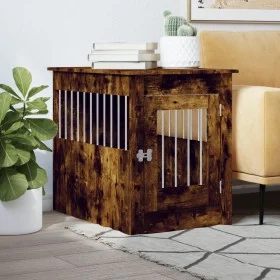 Hundekäfig aus geräucherter Eichen-Ingenieurholz 55x80x68 cm von vidaXL, Hundehütten - Ref: Foro24-838327, Preis: 85,15 €, Ra...