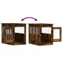 Jaula para perros madera ingeniería roble ahumado 55x80x68 cm de vidaXL, Casetas para perros - Ref: Foro24-838327, Precio: 85...