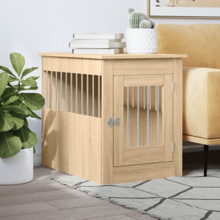 Jaula para perros madera de ingeniería roble Sonoma 55x80x68 cm by vidaXL, Dog kennels - Ref: Foro24-838325, Price: 83,15 €, ...