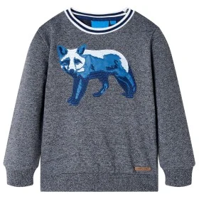 Kinder-Sweatshirt in Marineblau Melange, Größe 140. von vidaXL, Kinder-T-Shirts - Ref: Foro24-13343, Preis: 11,29 €, Rabatt: %