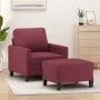 Red fabric armchair with stool 60 cm by vidaXL, Sofas - Ref: Foro24-3201035, Price: 187,38 €, Discount: %
