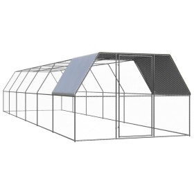 Jaula gallinero de exterior de acero galvanizado 3x12x2 m