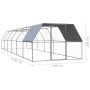 Jaula gallinero de exterior de acero galvanizado 3x12x2 m