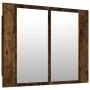 Armario con espejo LED madera roble ahumado 60x12x45 cm de vidaXL, Tocadores de baño - Ref: Foro24-822841, Precio: 58,44 €, D...