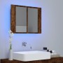Smoked oak wood LED mirror cabinet 60x12x45 cm by vidaXL, bathroom vanities - Ref: Foro24-822841, Price: 59,56 €, Discount: %