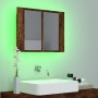 LED-Spiegelschrank aus geräuchertem Eichenholz, 60 x 12 x 45 cm von vidaXL, Badezimmerwaschtische - Ref: Foro24-822841, Preis...