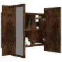 Armario con espejo LED madera roble ahumado 60x12x45 cm de vidaXL, Tocadores de baño - Ref: Foro24-822841, Precio: 58,44 €, D...