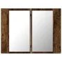 Armario con espejo LED madera roble ahumado 60x12x45 cm de vidaXL, Tocadores de baño - Ref: Foro24-822841, Precio: 58,44 €, D...
