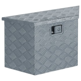 Caja de aluminio 70x24x42 cm forma trapezoide plateada