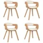 Esszimmerstühle, 4 Stück, gebogenes Holz und cremefarbenes Kunstleder von vidaXL, Essstühle - Ref: Foro24-3092386, Preis: 632...