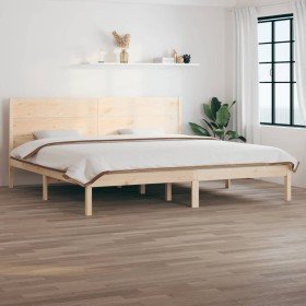Estructura de cama sin colchón madera maciza de pino 200x200 cm Estructura de cama sin colchón madera maciza de pino 200x200 cm