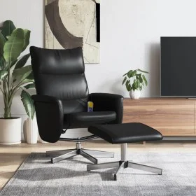 Massageliege mit Fußstütze aus schwarzem Kunstleder von vidaXL, Sessel - Ref: Foro24-356600, Preis: 131,54 €, Rabatt: %